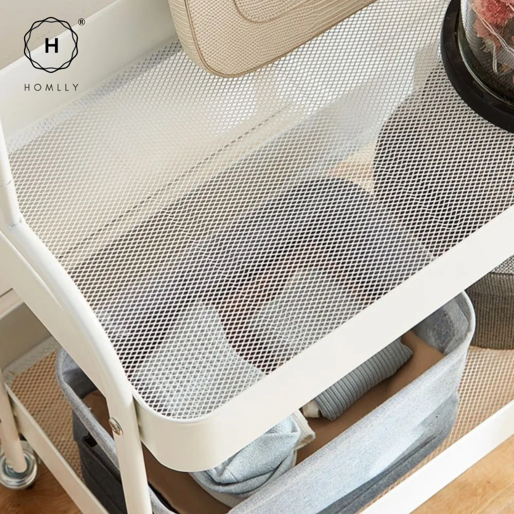 Homlly 2 Tier Movable Metal Basket Organizer Coat Rack with Wheels