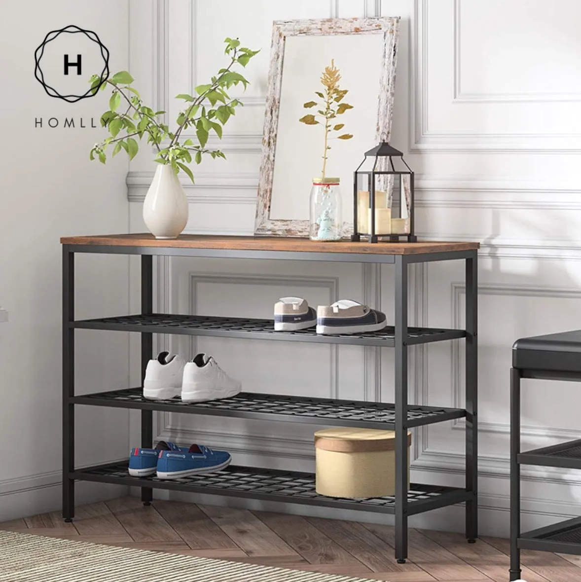 Homlly Gordon Industrial Shoe Storage Organizer Rack (4 Tier)