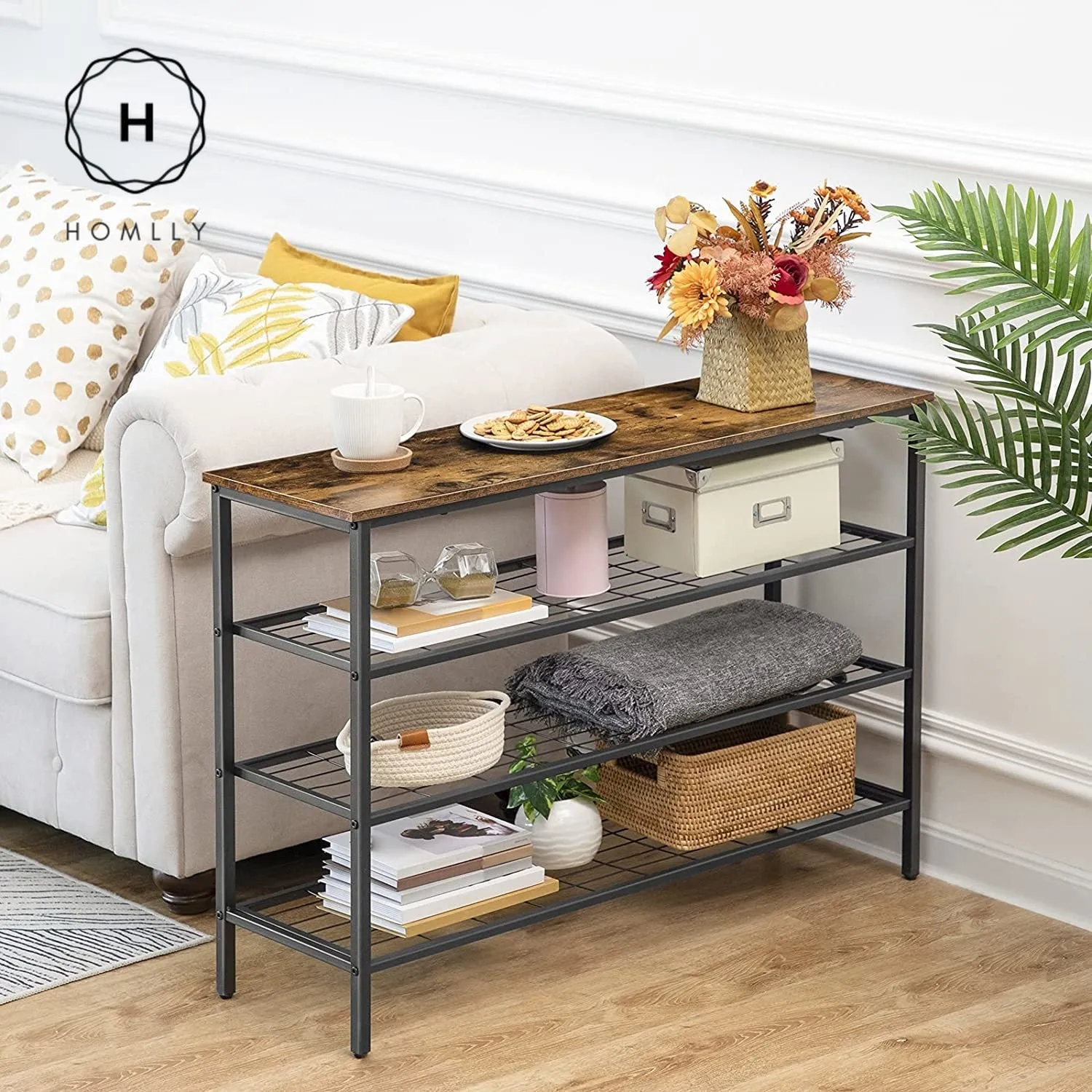 Homlly Gordon Industrial Shoe Storage Organizer Rack (4 Tier)