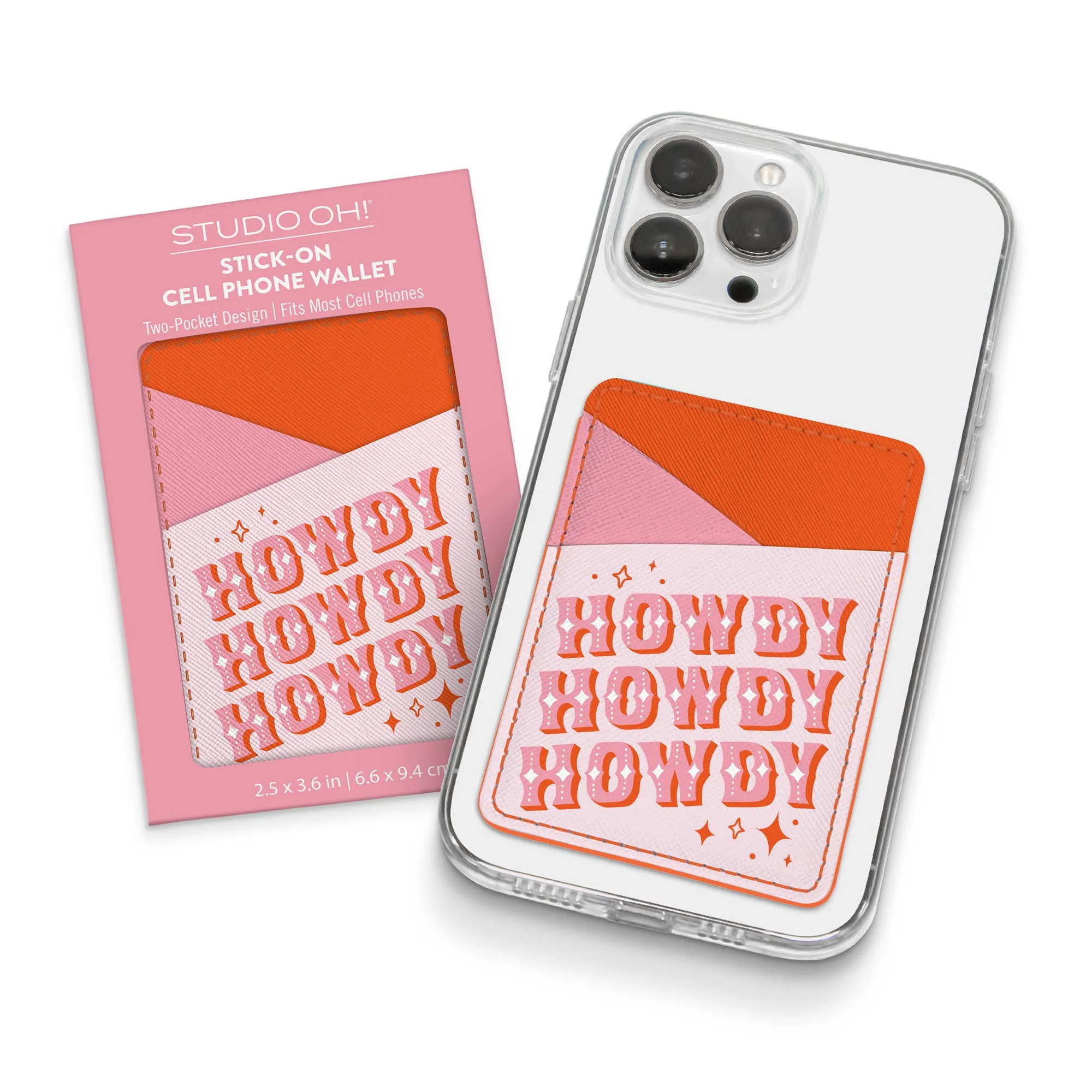 Howdy Partner Stick-On Cell Phone Wallet | Durable Water-resistant Phone Accessories