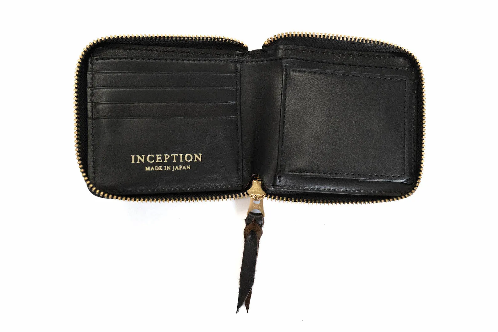 Inception by Accel Co. Horsehide Round Short Wallet (Black Tea-core)