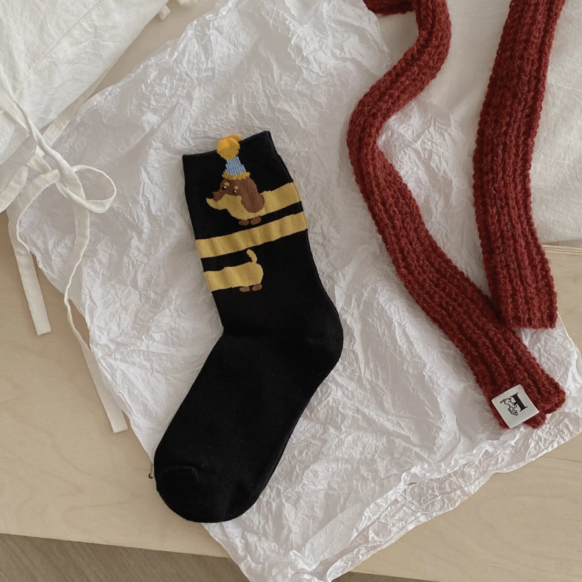 INSTOCK-Embroidered cartoon socks for women