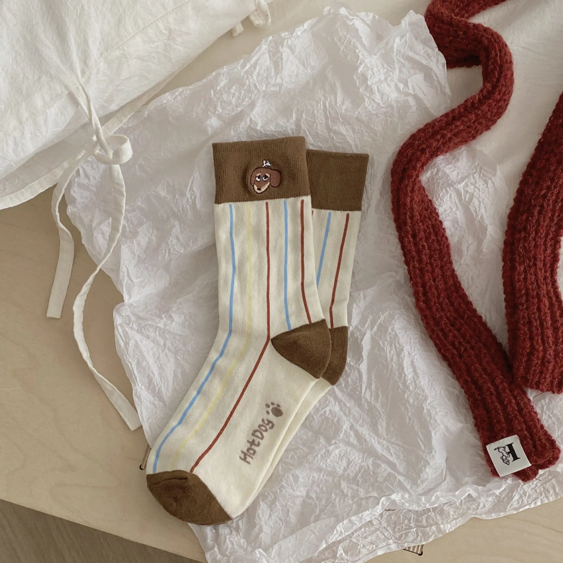INSTOCK-Embroidered cartoon socks for women