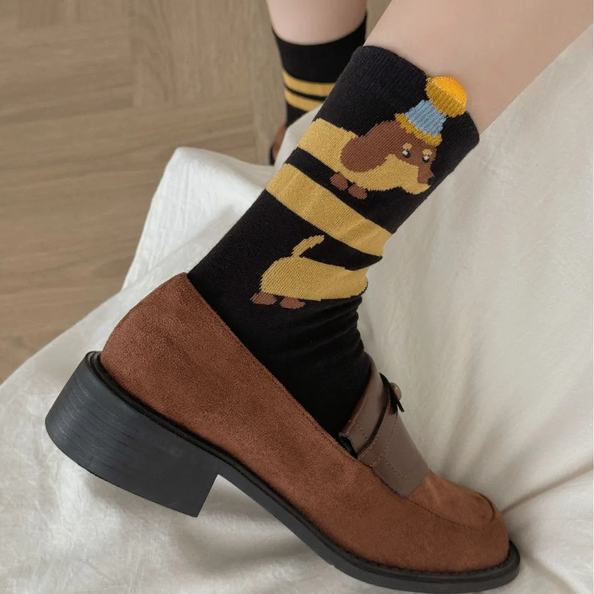 INSTOCK-Embroidered cartoon socks for women