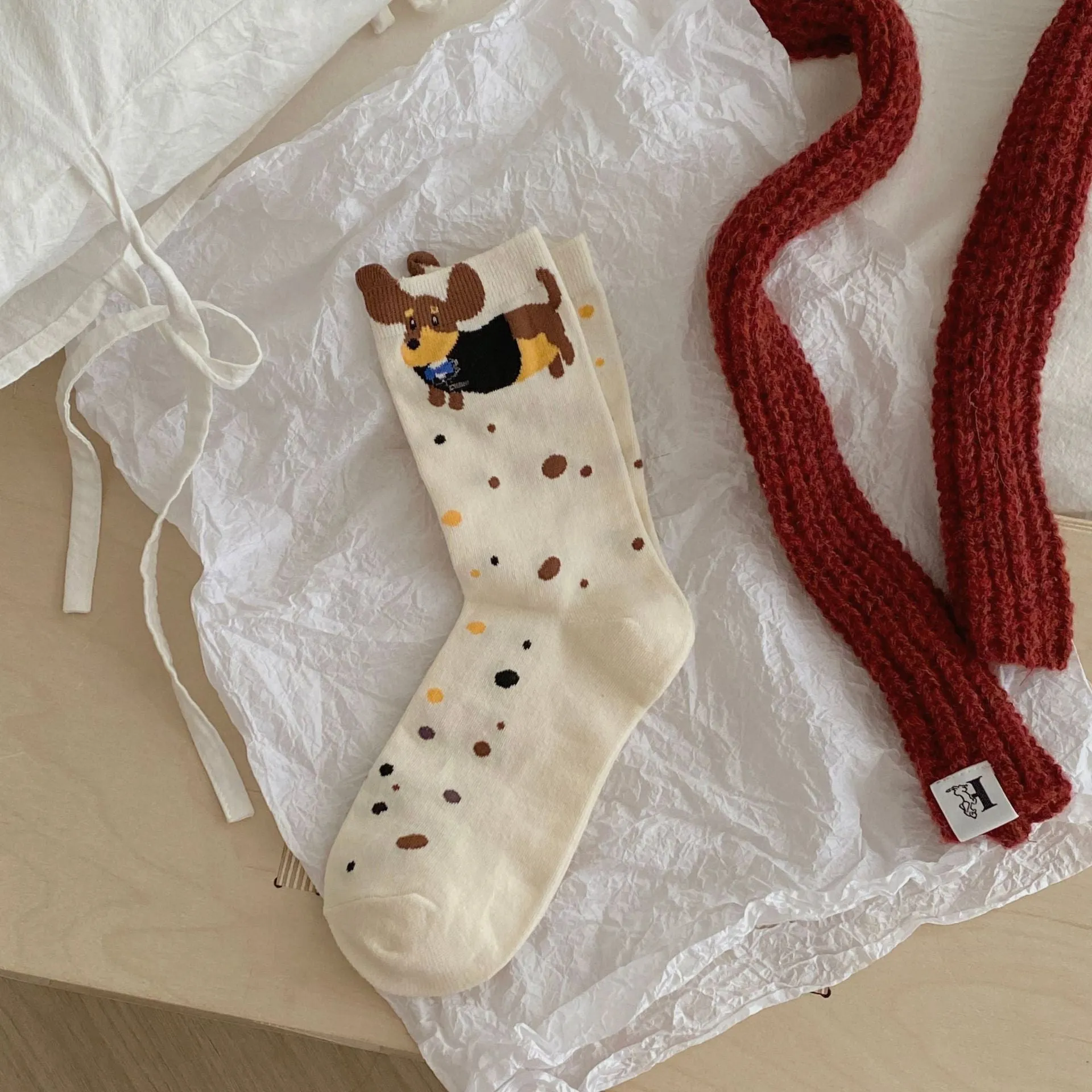 INSTOCK-Embroidered cartoon socks for women