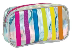 Iscream Iridescent Striped Small Cosmetic Bag
