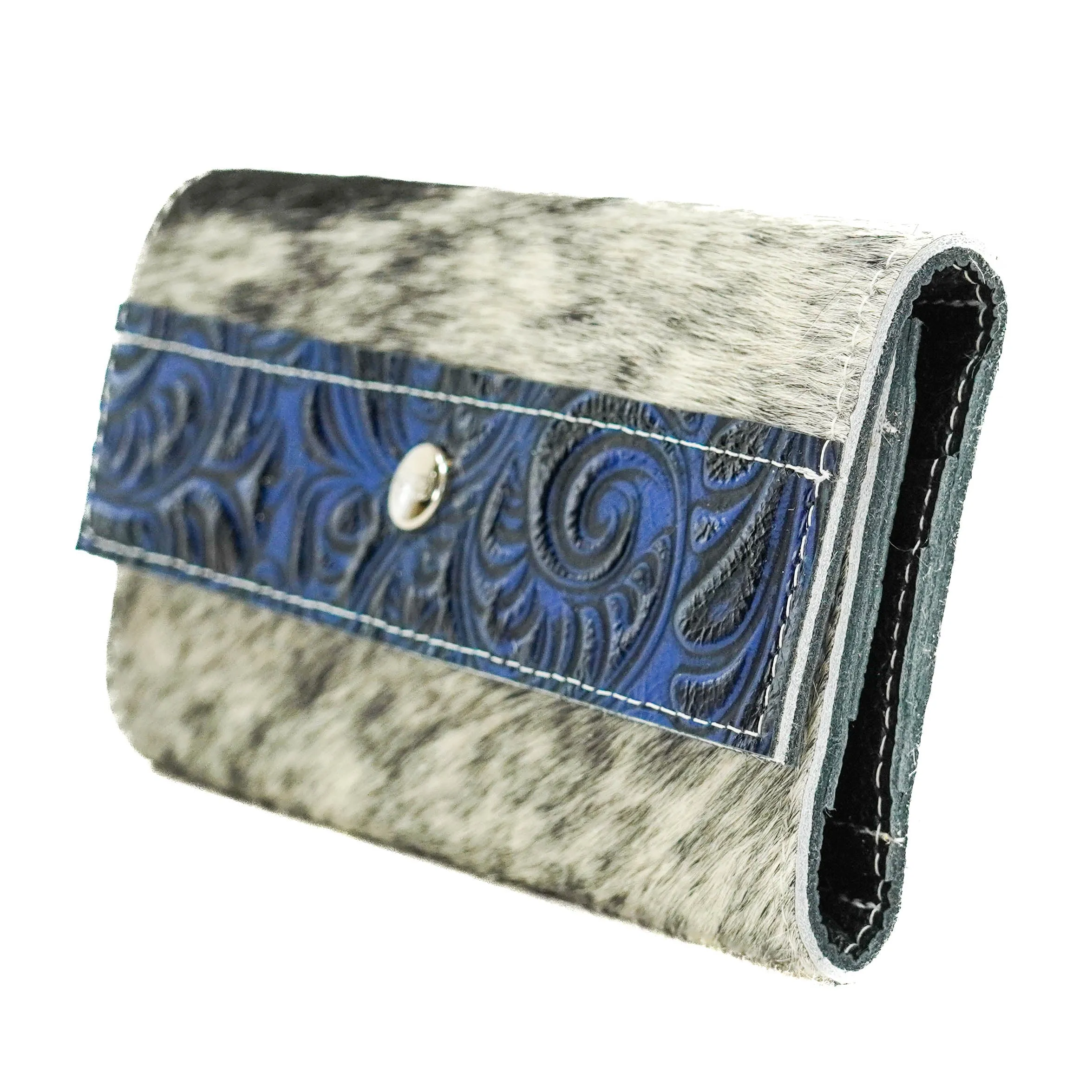 Kacey Wallet - Salt/Pepper w/ Midnight Caracole