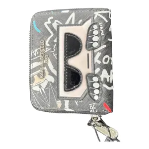Karl Lagerfeld Urban Sketch Wallet – Graffiti Gray Zip Edition 🖤🖊️