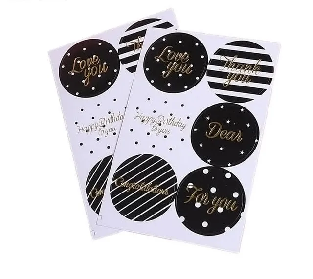 Kraft Paper Bags and Stickers For Candy or Gift