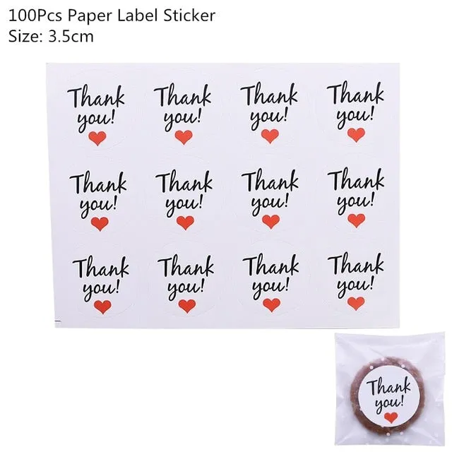 Kraft Paper Bags and Stickers For Candy or Gift