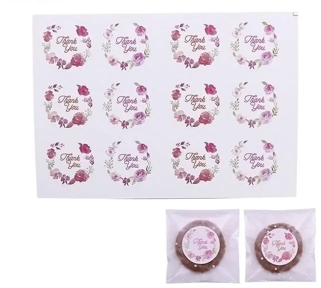 Kraft Paper Bags and Stickers For Candy or Gift