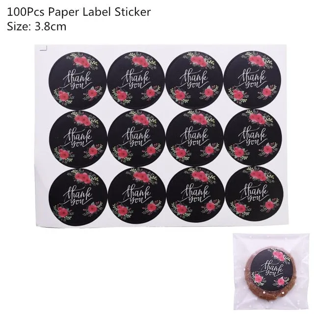 Kraft Paper Bags and Stickers For Candy or Gift