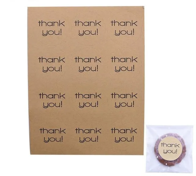 Kraft Paper Bags and Stickers For Candy or Gift