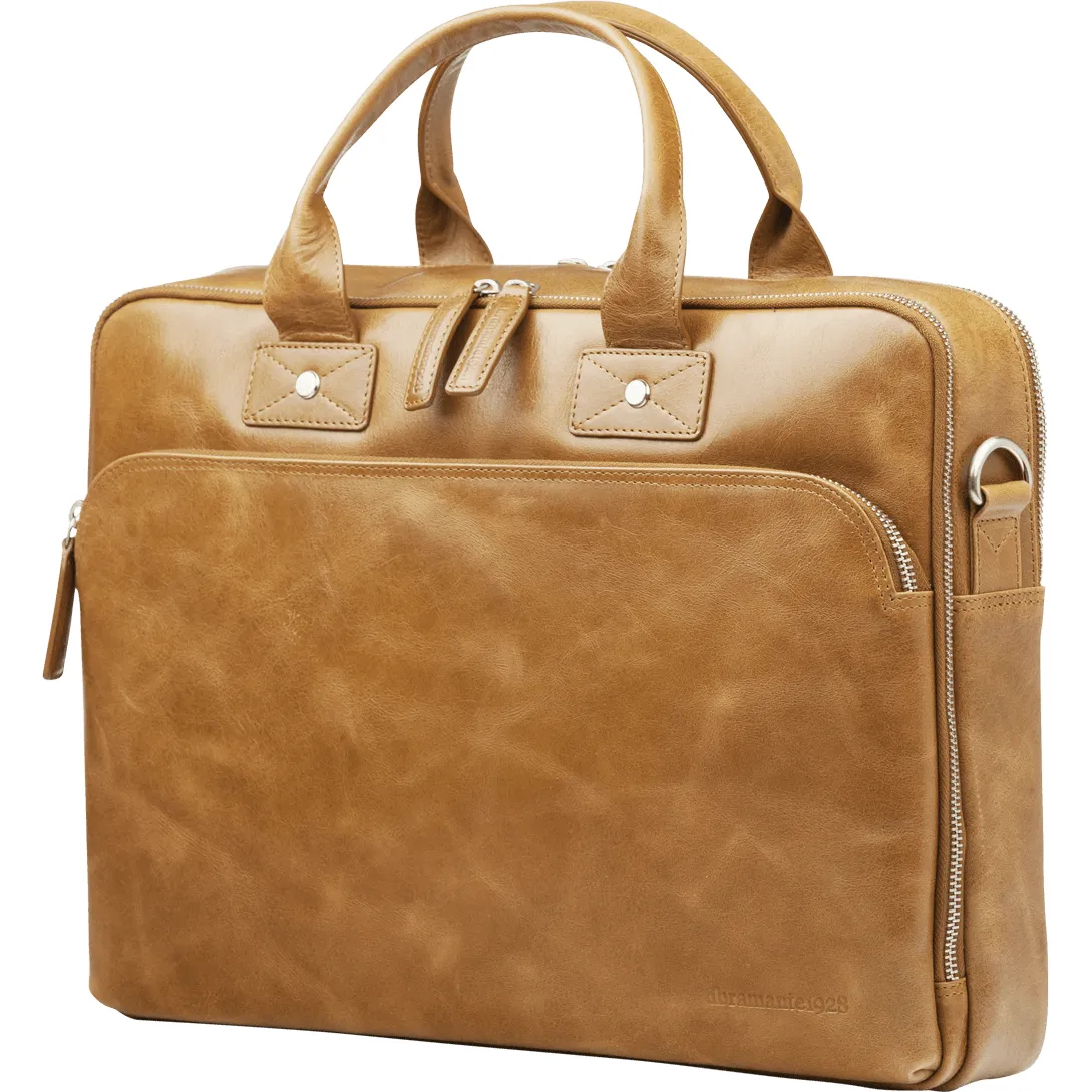 Kronborg 16" Leather Laptop Briefcase - Tan