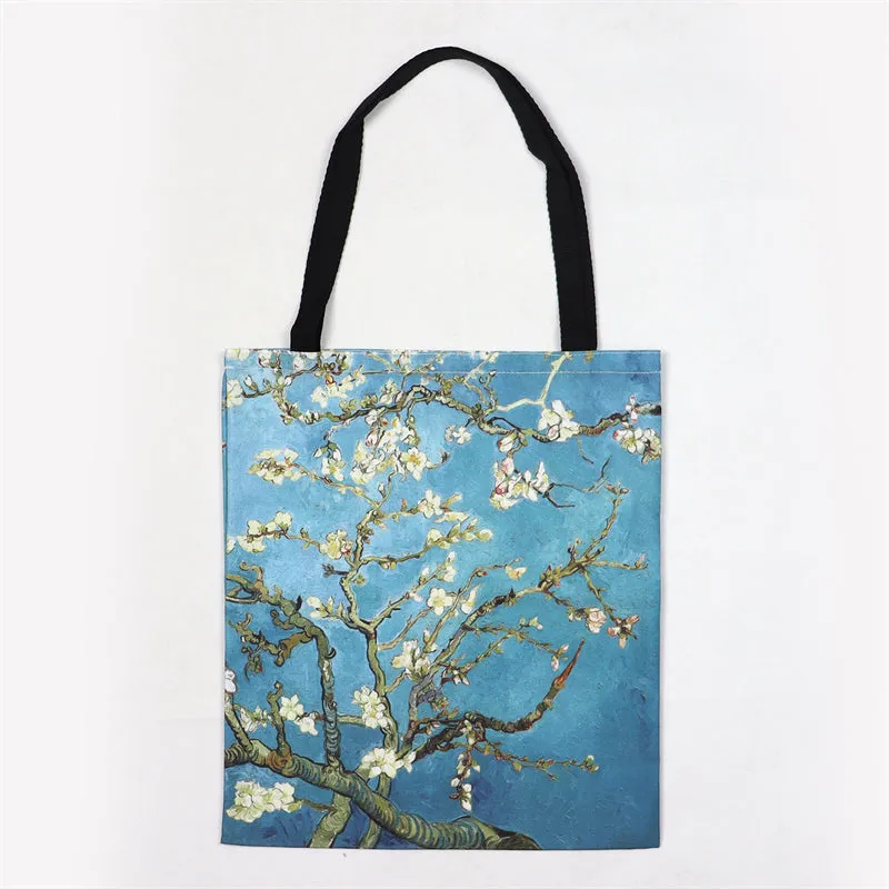 Ladies Gorgeous Starry Sky Oil Painting Canvas Handbags