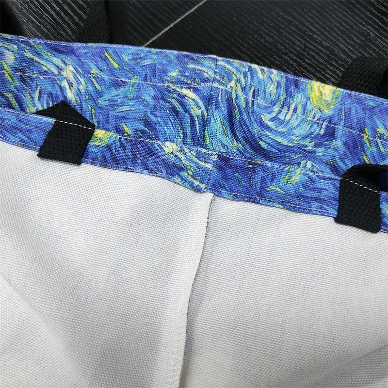 Ladies Gorgeous Starry Sky Oil Painting Canvas Handbags