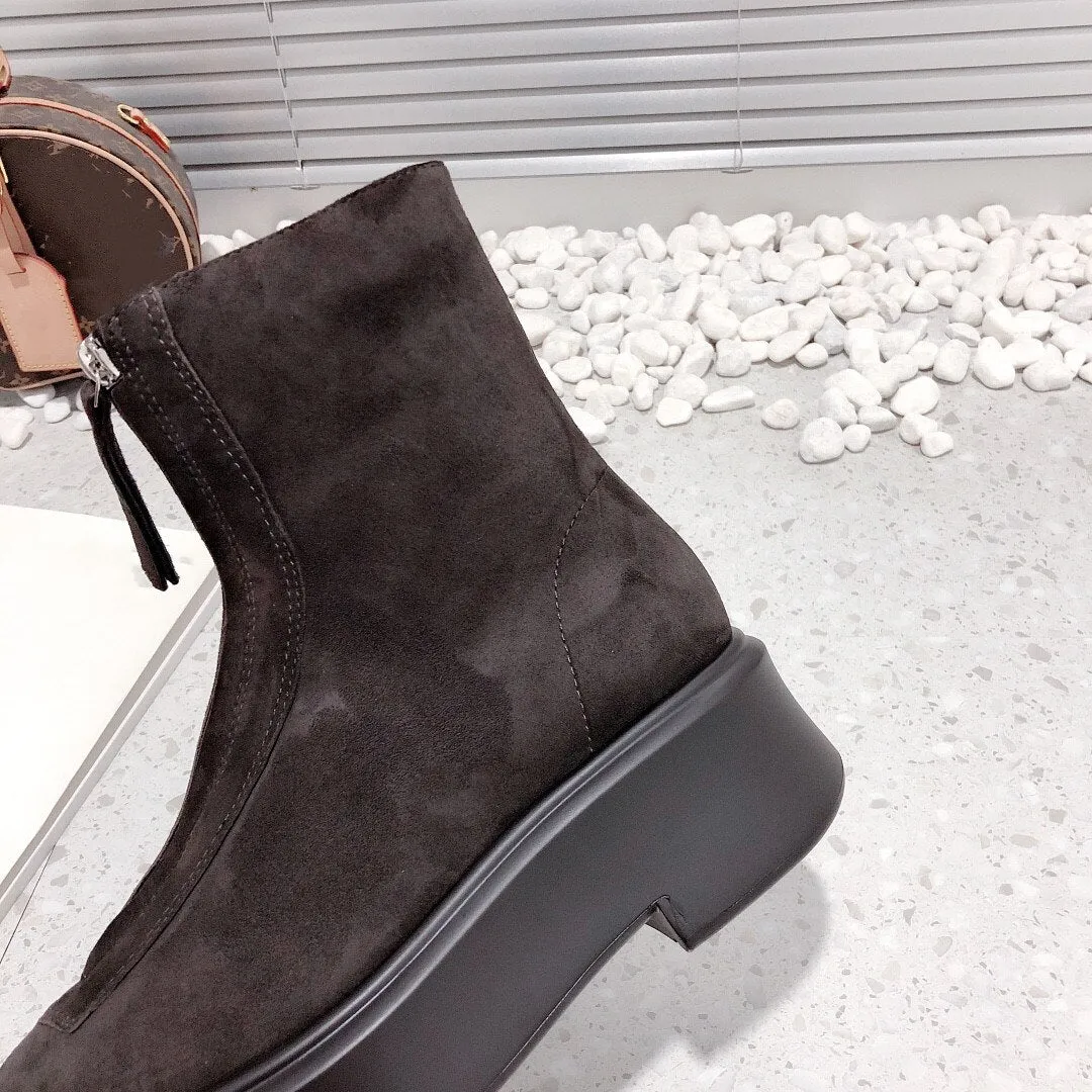 Large Size35-41 Women Platform Round Toe Ankle Boots