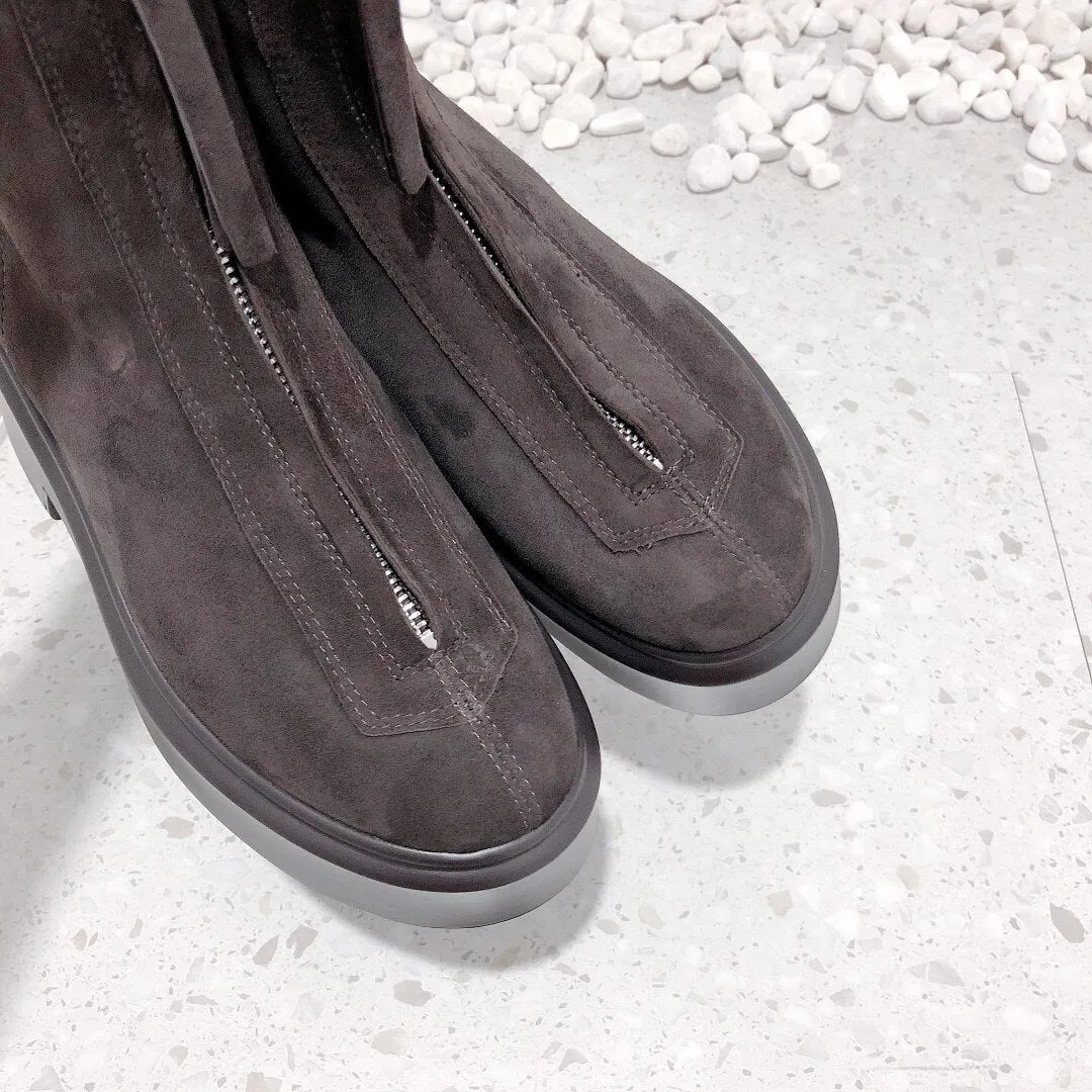 Large Size35-41 Women Platform Round Toe Ankle Boots