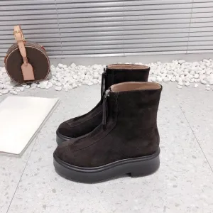 Large Size35-41 Women Platform Round Toe Ankle Boots