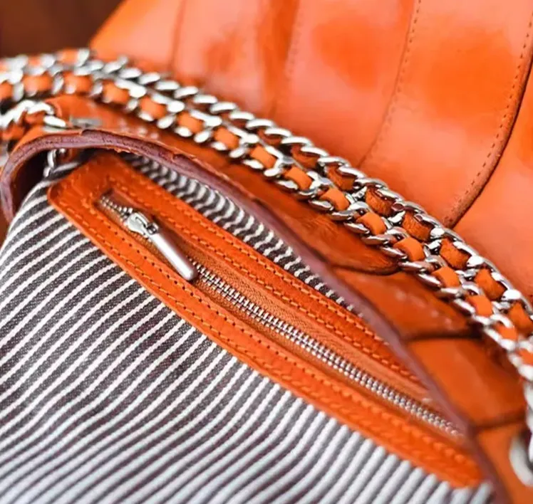 Leather Chain Leather Bag