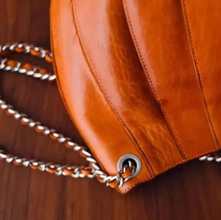 Leather Chain Leather Bag