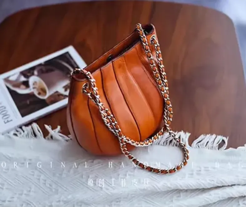 Leather Chain Leather Bag