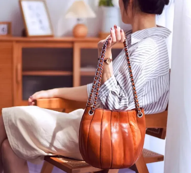 Leather Chain Leather Bag