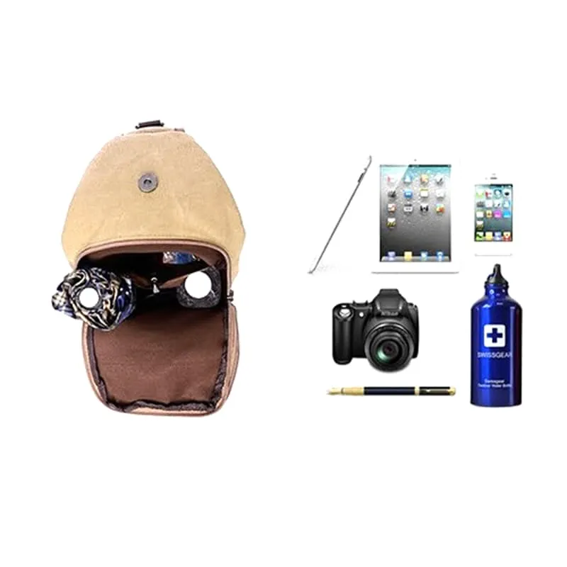 Lightweight Casual Canvas Unbalance Backpack Crossbody Sling Shoulder Bag Chest Bag for Men Women