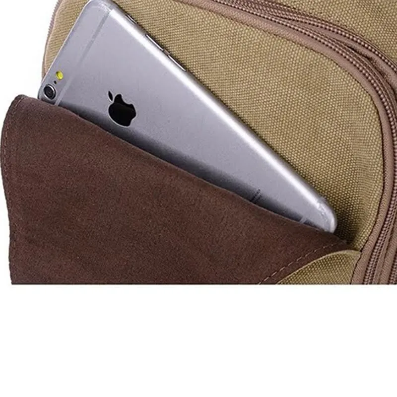 Lightweight Casual Canvas Unbalance Backpack Crossbody Sling Shoulder Bag Chest Bag for Men Women