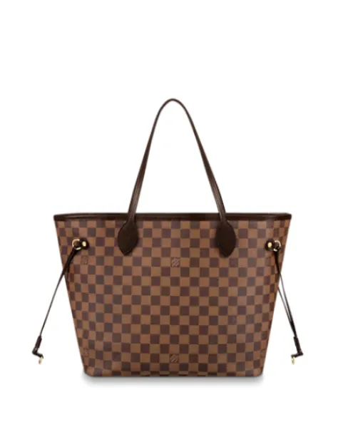 Louis Vuitton Brown Bag Neverfull Mm Damier Ebene Tote Rose Ballerine Pink
