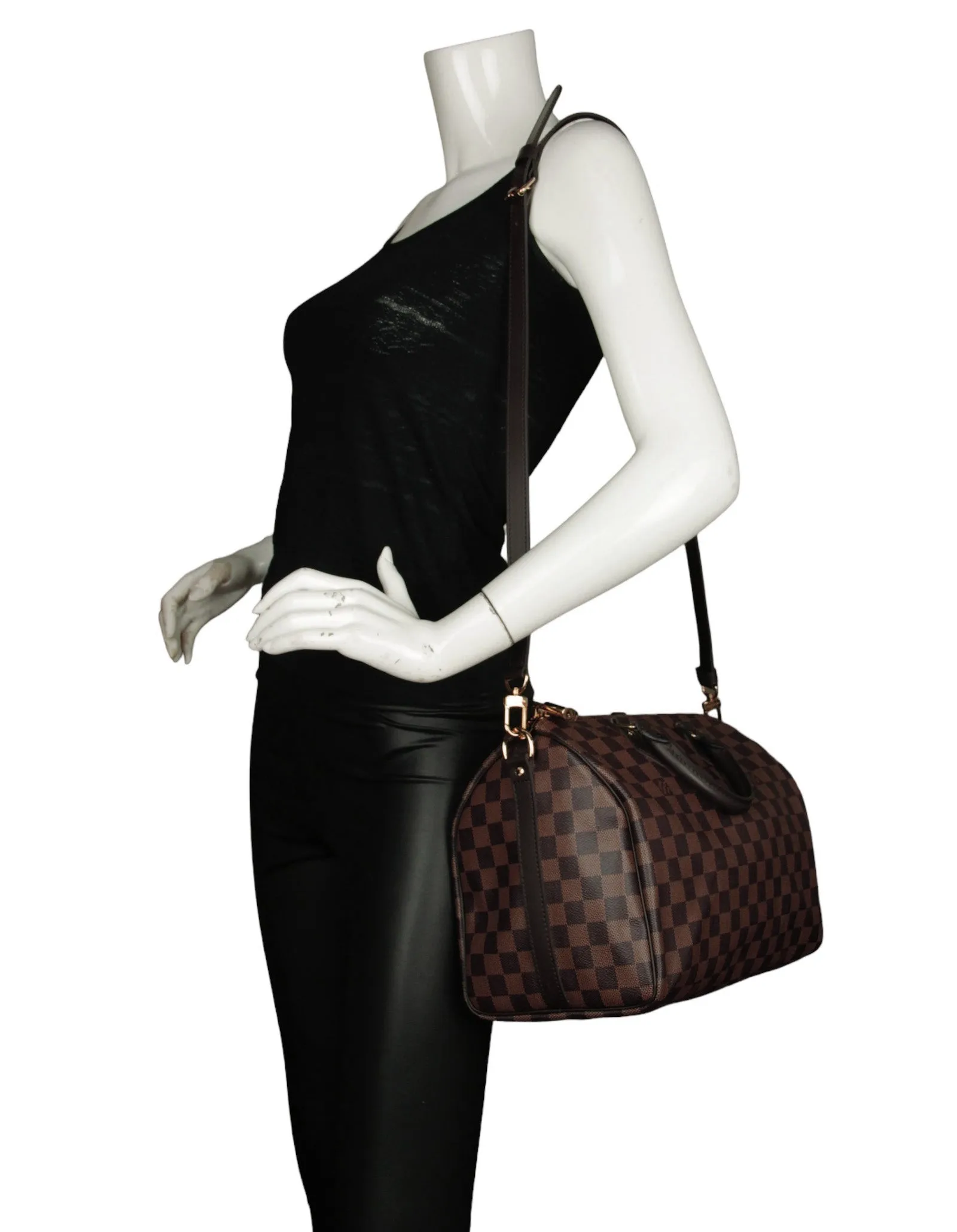 Louis Vuitton Damier Ebene Speedy Bandouliere 30 Bag