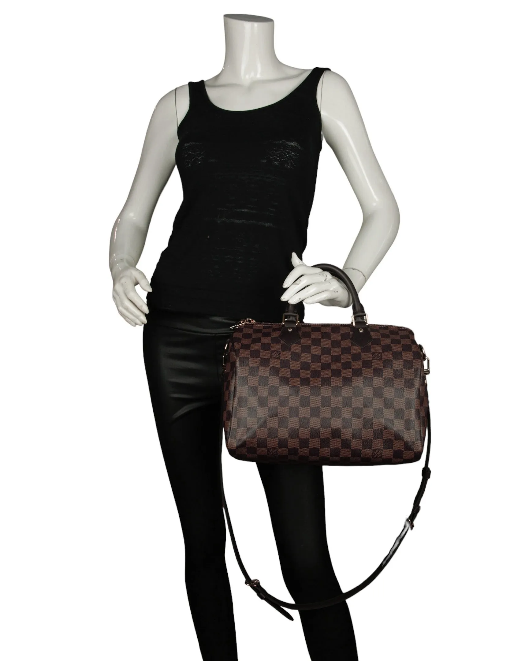 Louis Vuitton Damier Ebene Speedy Bandouliere 30 Bag