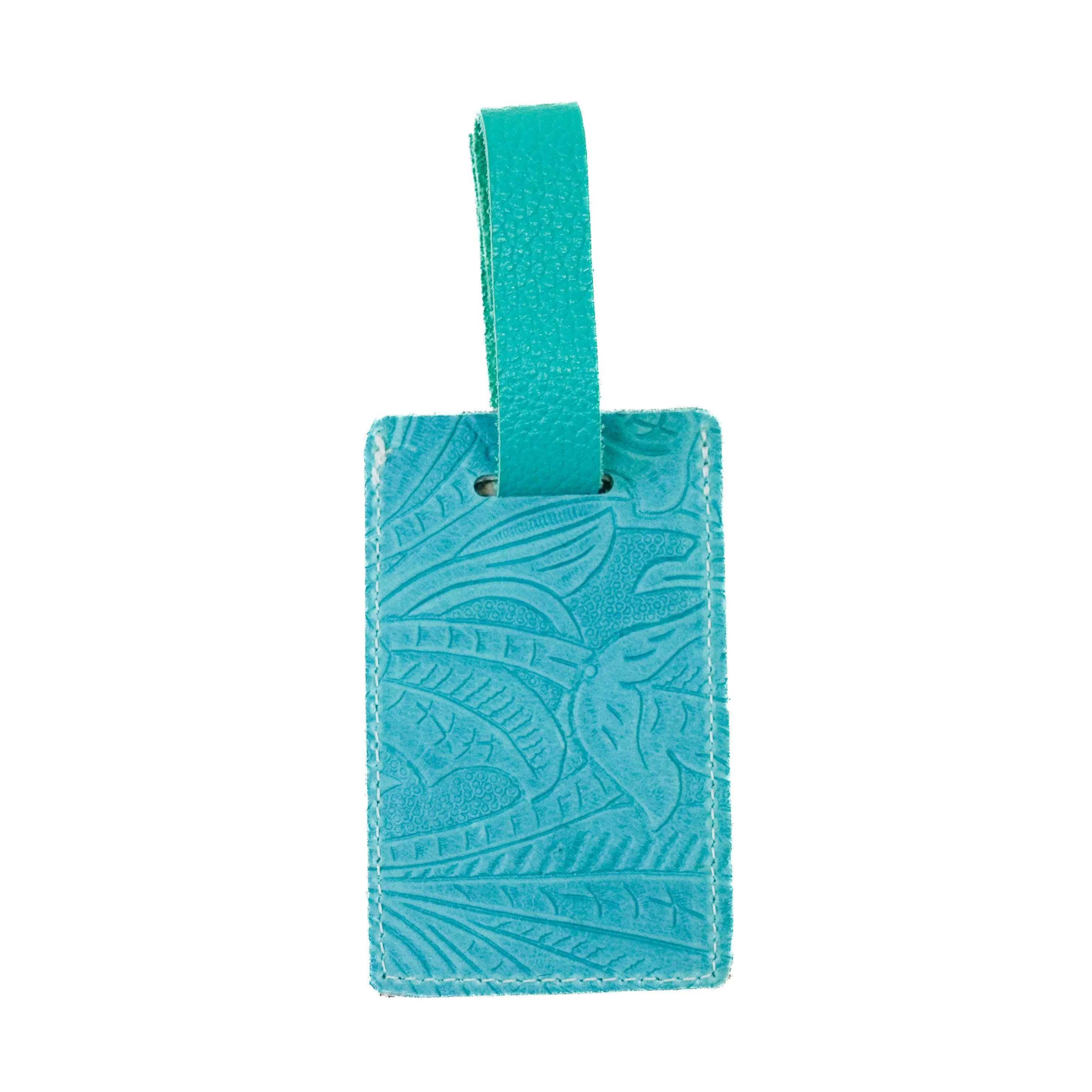 Luggage Tag - Brindle w/ Turquoise Denver Tool