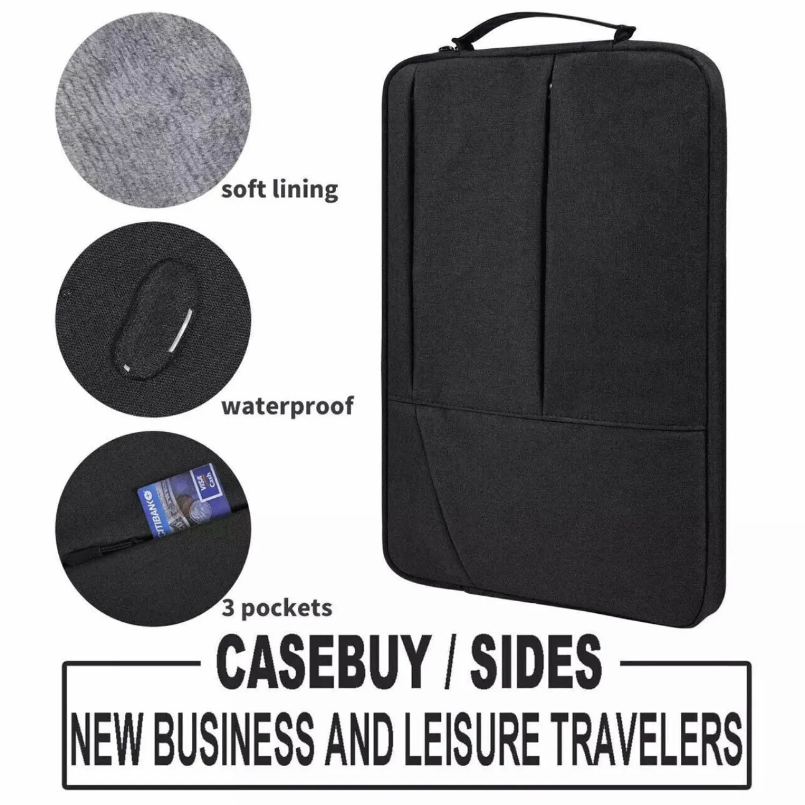 MacBook Lenovo Dell HP Waterproof Laptop Carry Case Cover Bag 14.1"-15.1" Black