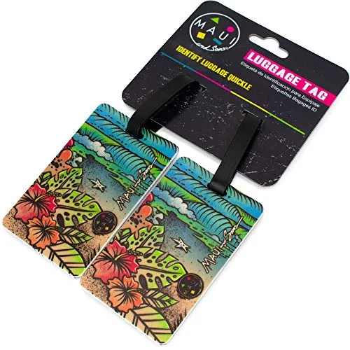 Maui and Sons Surfer Collection Luggage Tag - Pair (Life is a Beach)