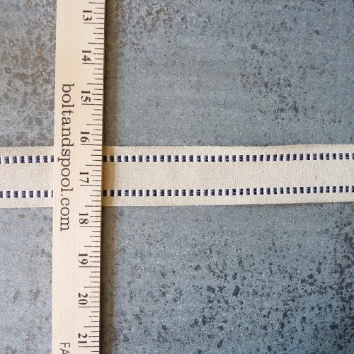 May Arts Ribbon : Wired Edge Burlap Striped Ribbon - Black / White