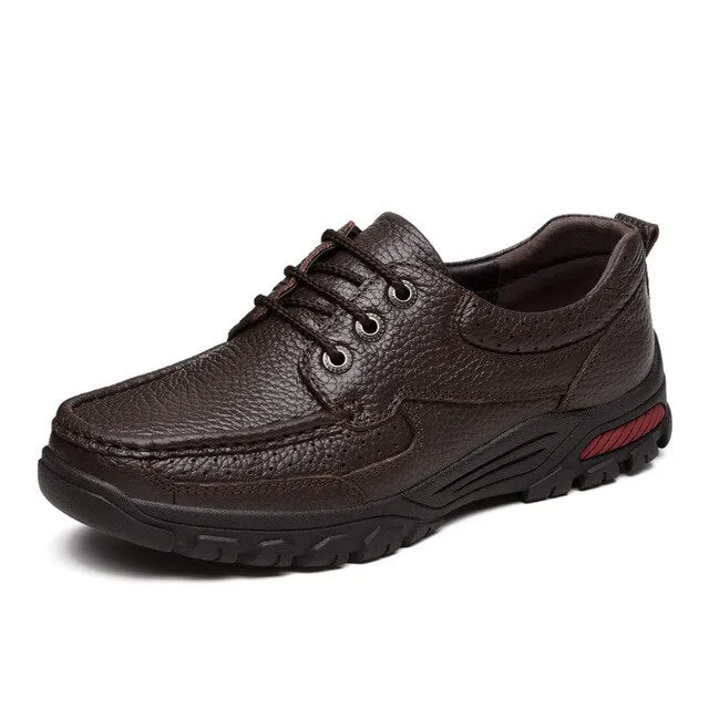 Men Shoes Spring Genuine Leather Shoes Plus Velvet In Winter Men Business Casual Office Formal Leather Shoes Man Dad Flats