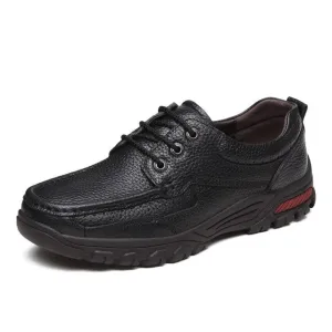 Men Shoes Spring Genuine Leather Shoes Plus Velvet In Winter Men Business Casual Office Formal Leather Shoes Man Dad Flats