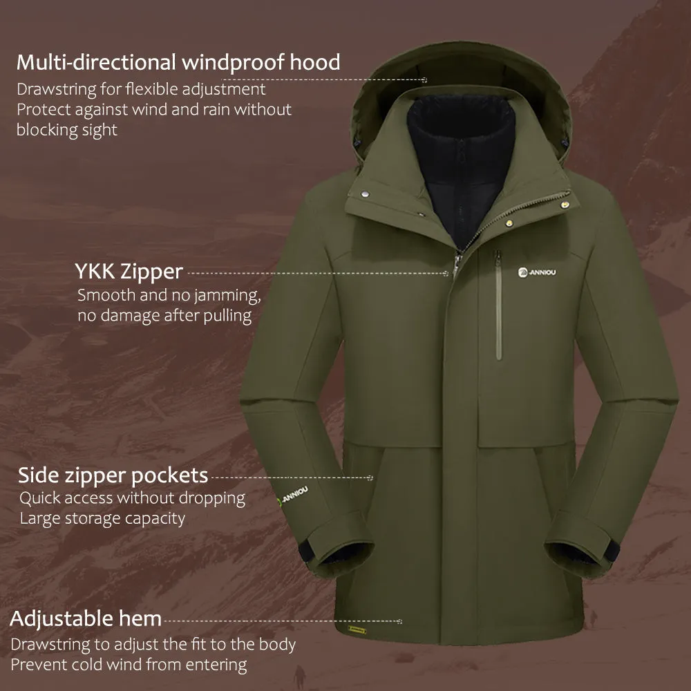 Men's 3-in-1 Removable Down Ski Coat