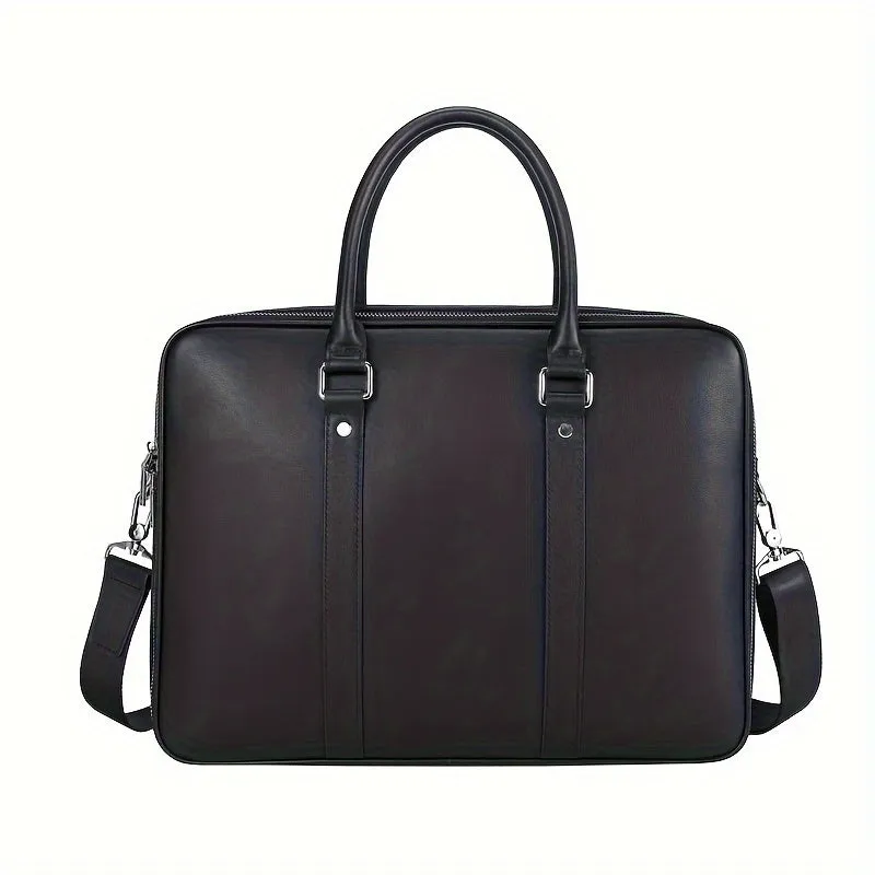 Men's Cowhide Leather Briefcase Business Handbag Large Capacity