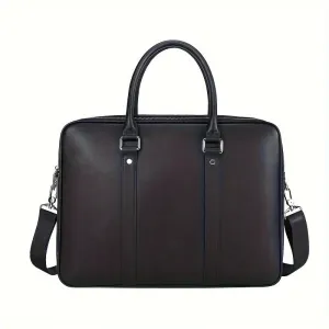 Men's Cowhide Leather Briefcase Business Handbag Large Capacity