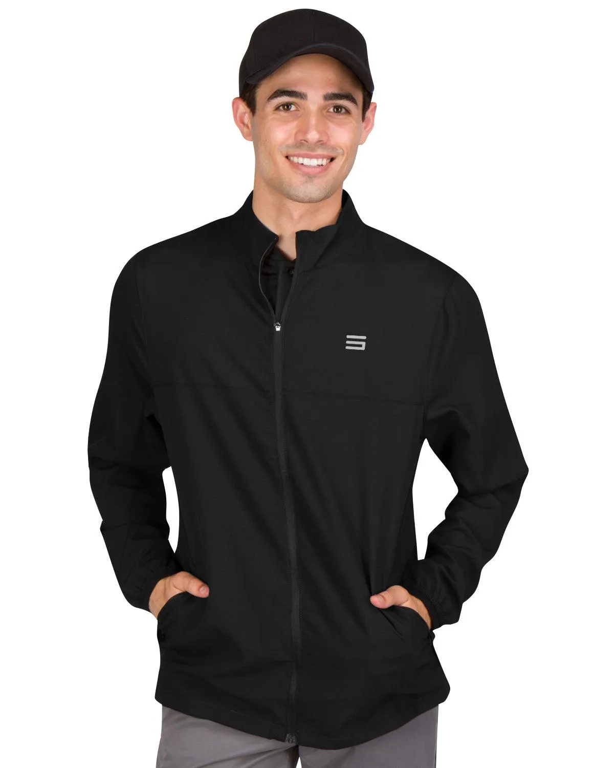 Mens Golf Zippered Windbreaker Jacket