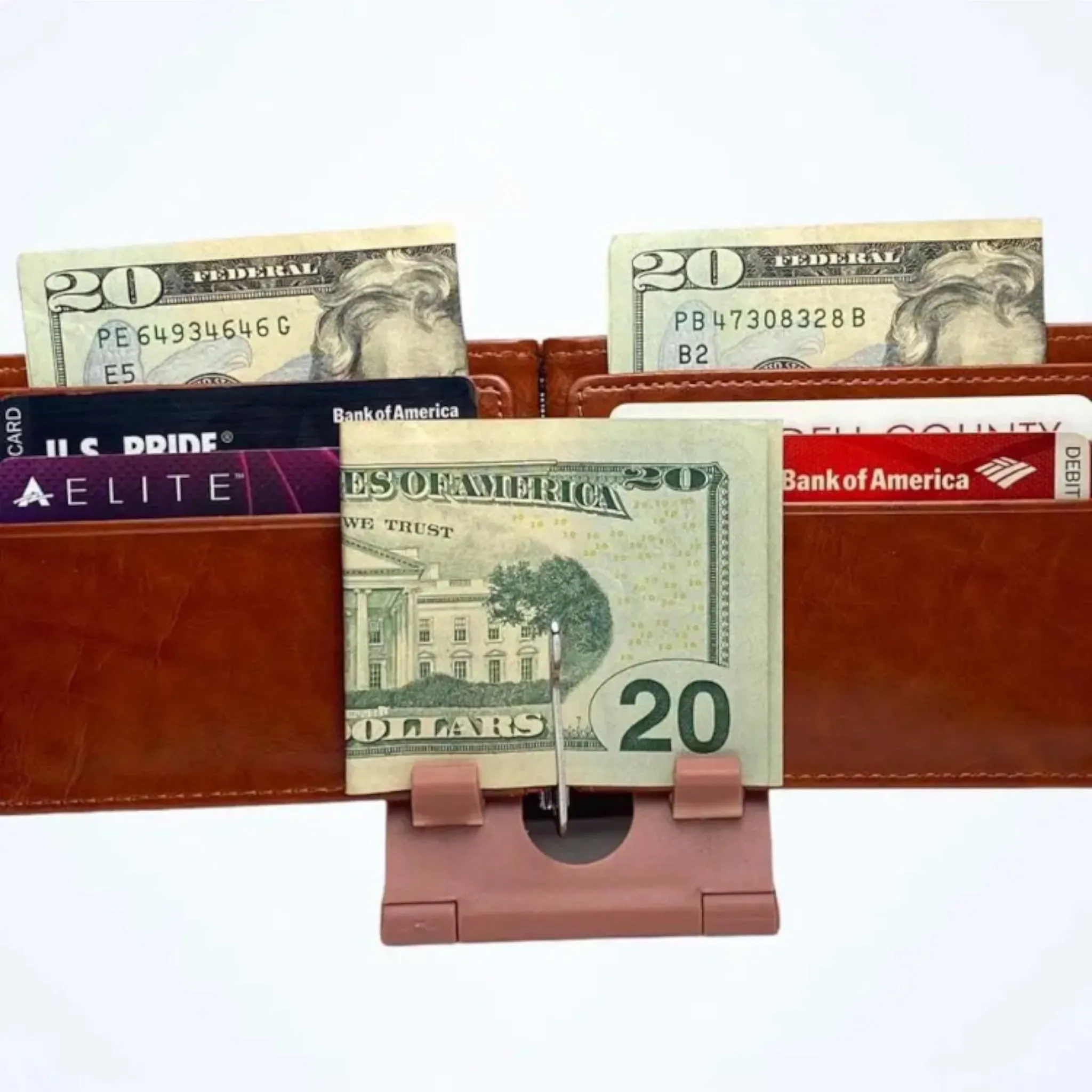 Men's Money Clip Coin Pocket Card Slots Metal Clamp Wallet