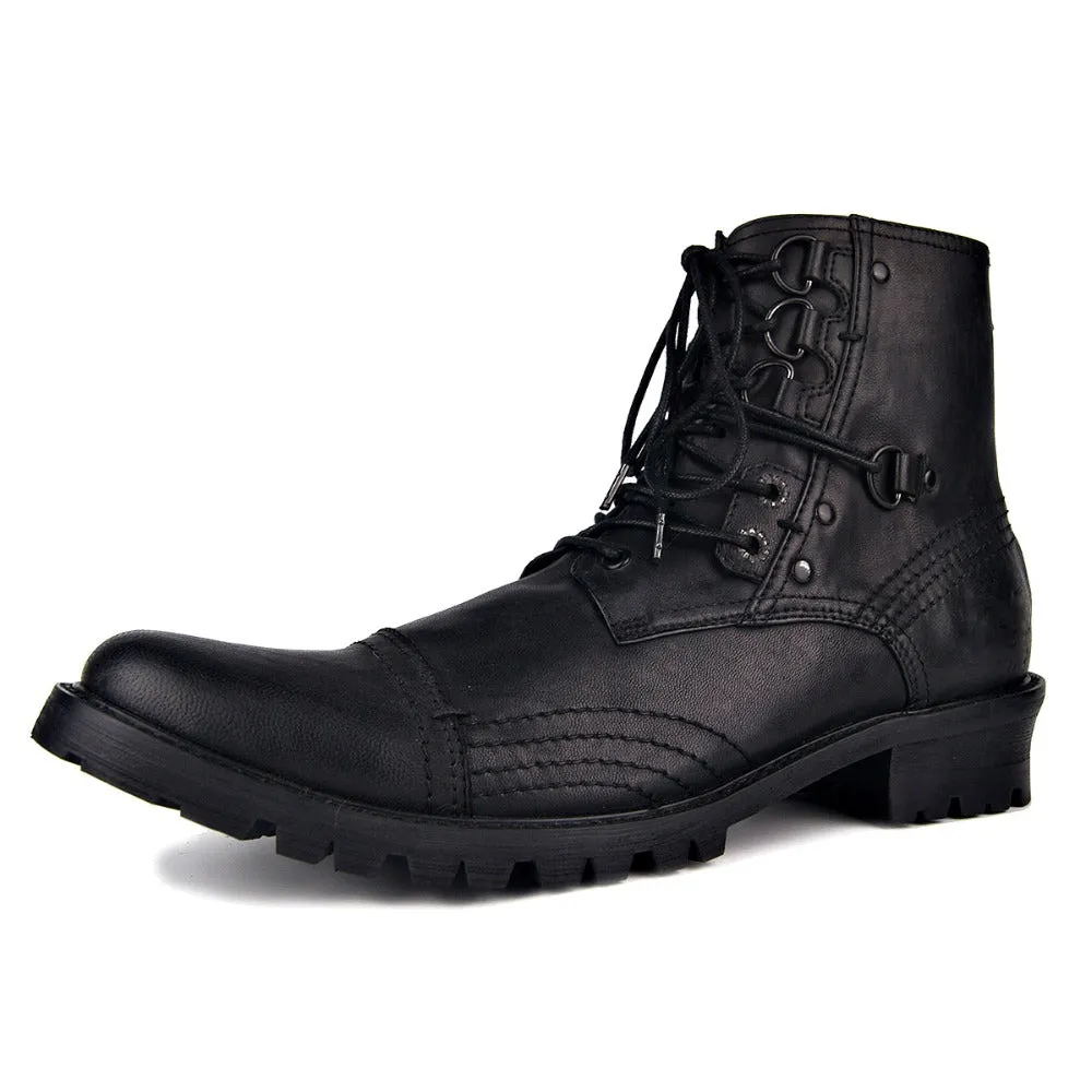 Military Autumn Boot Genuine Leather Boots Ankle Shoes Chelsea Boots Designer Leather Shoes Footwear Men's Winter Boots