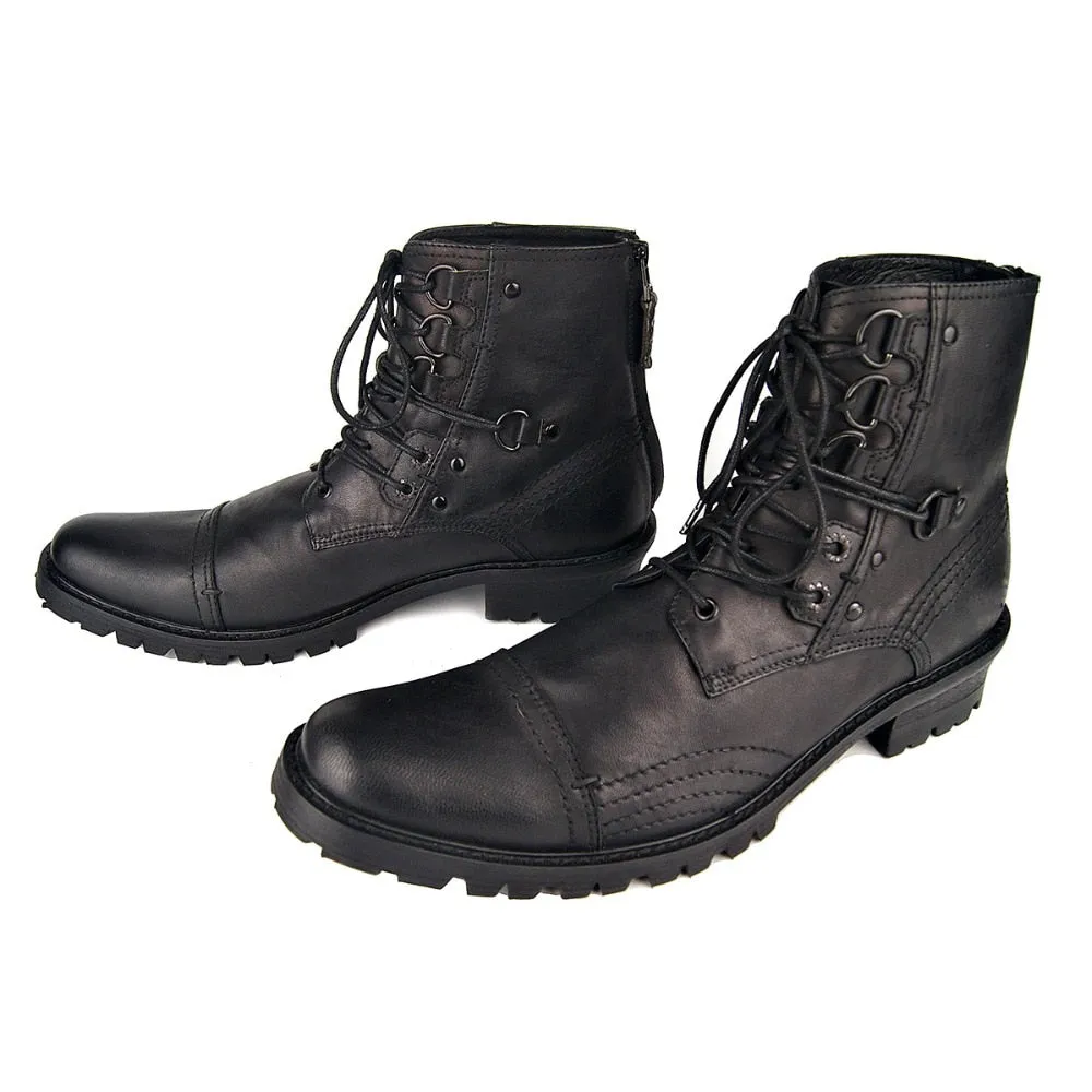 Military Autumn Boot Genuine Leather Boots Ankle Shoes Chelsea Boots Designer Leather Shoes Footwear Men's Winter Boots