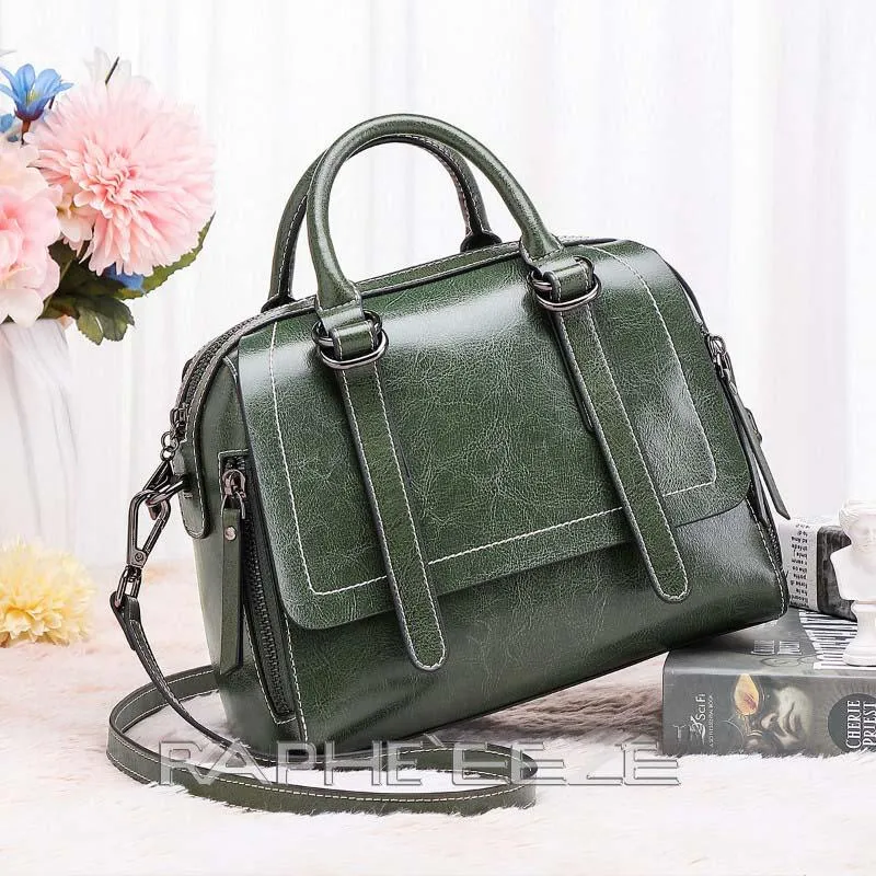 Mini Handbag Original Cow-leather Tote Style - Green