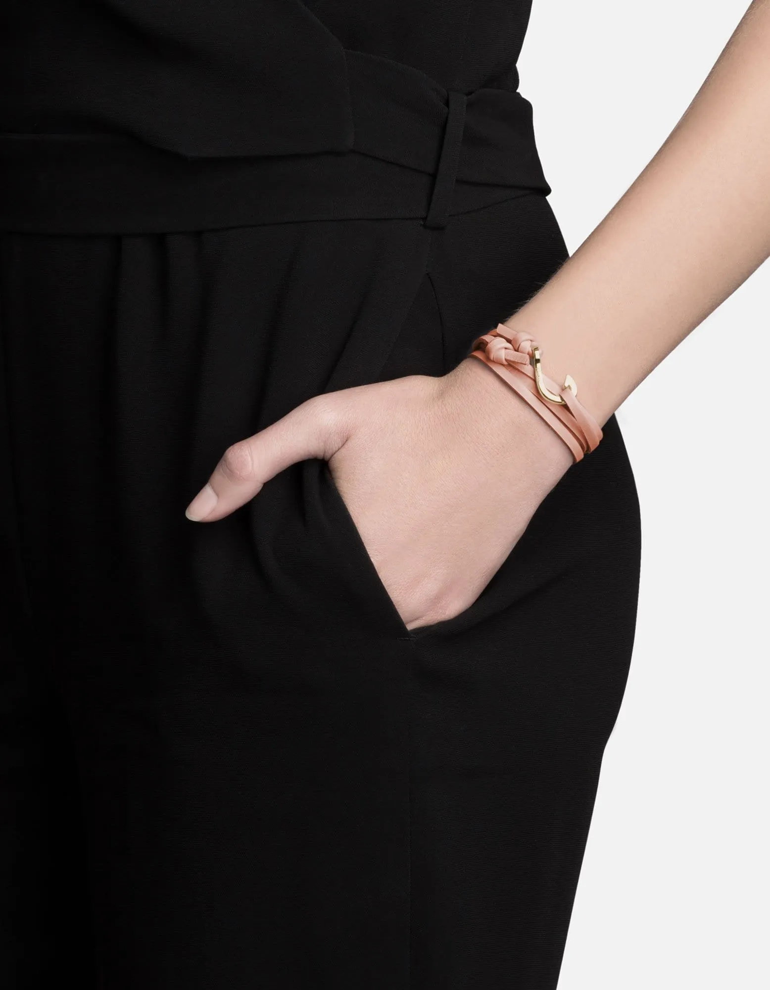 Mini Hook Leather, Gold