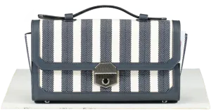Misela Belgravia Leather / Striped  Baguette Bag With Shoulder Strap