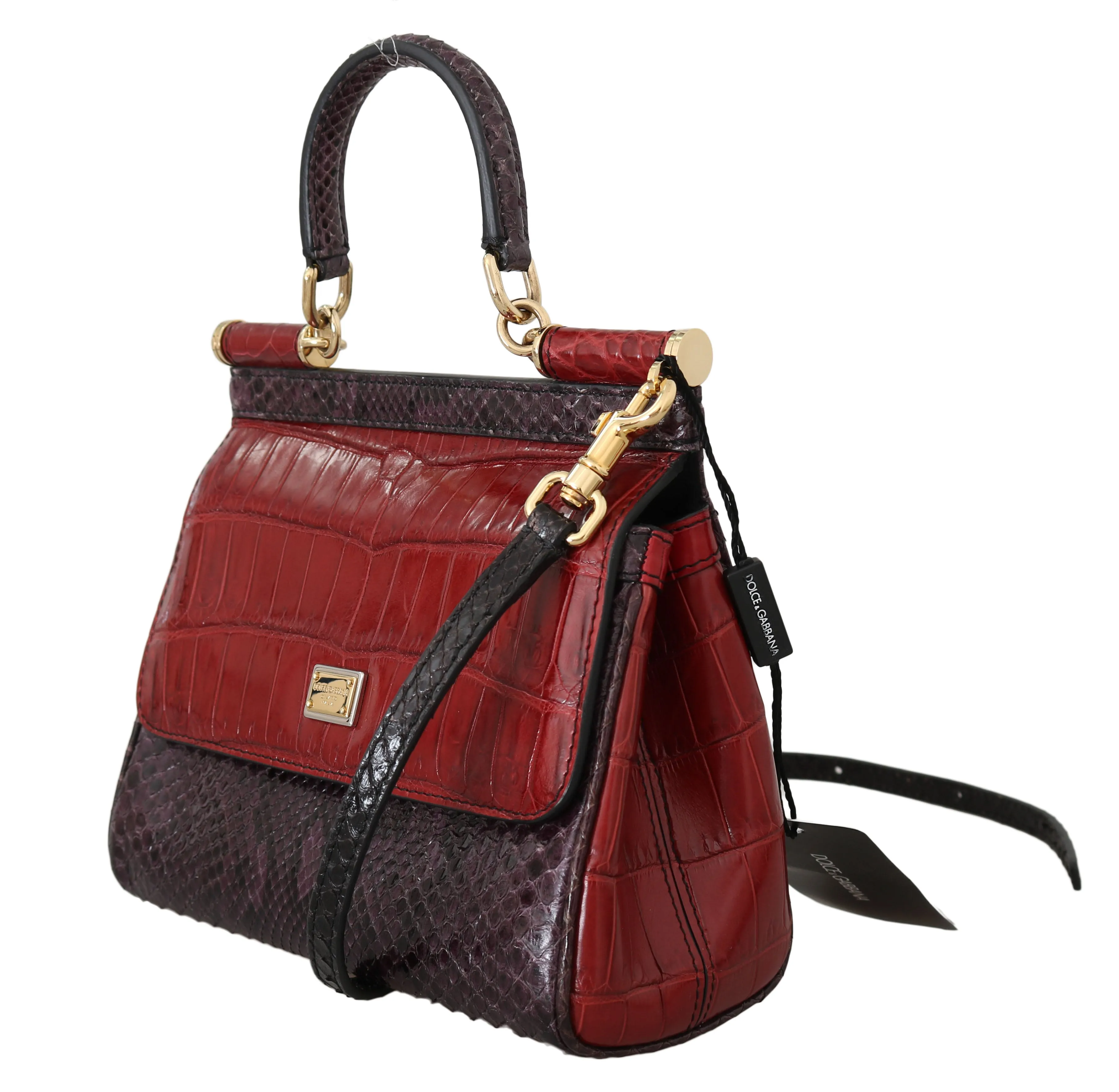 MISS SICILY Crocodile Snakeskin Alligator Shoulder Purse