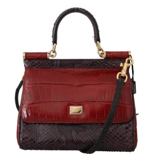 MISS SICILY Crocodile Snakeskin Alligator Shoulder Purse